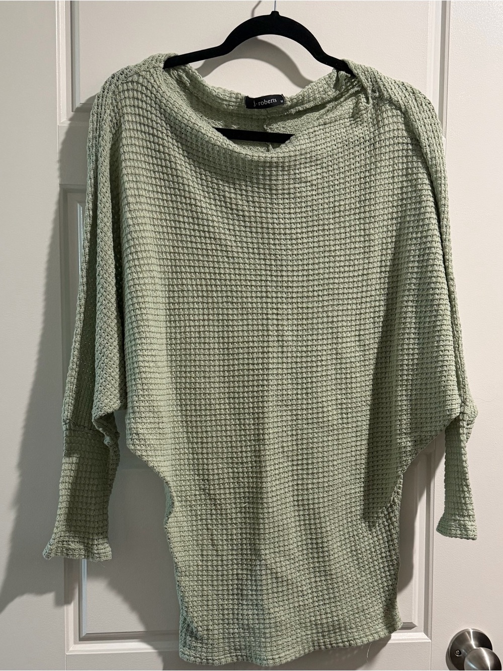 Light Green Waffle-Knit Women's Sweater